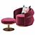 Taylor LLorente Contour Lux: Modern Metal Armchair & Pouf 3D model small image 1