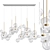 Bubble Zigzag Chandelier: Elegant Lighting for Dramatic Spaces 3D model small image 1