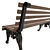 Classic City Bench in White 3D model small image 3