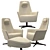 Valentina Swivel Armchair: Stylish and Comfortable 3D model small image 3