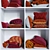 Vibrant Cozy Pillow Set 3D model small image 4