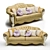 Luxury Fabric Prestige Sofa 3D model small image 1