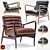 Vintage Black Leather Armchair 3D model small image 1