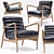 Vintage Black Leather Armchair 3D model small image 3