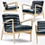 Vintage Black Leather Armchair 3D model small image 5