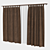 Elegance in Brown: Tulle-Infused Curtains 3D model small image 6