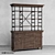 Metropolis Moonzana: Oak Wood Library Cabinet 3D model small image 1