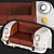 AMBASADOR II - Modern Brown Leather Sofa 3D model small image 5