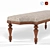 Elegant Tuxedo Classic Bench: Fabric & Wood Seating 3D model small image 2