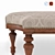 Elegant Tuxedo Classic Bench: Fabric & Wood Seating 3D model small image 3