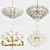 Elegant Gold Glass Chandelier 3D model small image 1