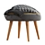 Vintage-Inspired Mid-Century Ottoman 3D model small image 3