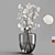 Dark Gray Tinted Glass Vase | H24 Hemase Collection 3D model small image 1