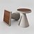 Minimalist Concrete and Wood Low Tables by Meridiani 3D model small image 1