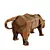 Geometric Style Bronze Rhino Sculpture 3D model small image 3