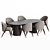 Elegant Dining Set: Carmel Chairs & Gubi Moon Table 3D model small image 2