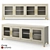 Sophisticated Graydon Shagreen Glass Media Console 3D model small image 1