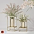 Elegant Lilac Metal Flower Vases 3D model small image 1