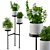 Modern White Round Plant Stand 3D model small image 1