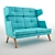 Luxury Comfort: October High Sofa 3D model small image 1