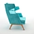 Luxury Comfort: October High Sofa 3D model small image 3