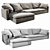 Modern Elegance: Indera Weeknd Chaise Lounge 3D model small image 3