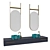 Turquoise Ceramic Sink Set 3D model small image 4