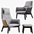 Elegant Comfort: Qing High Upholstered Chair Set 3D model small image 1