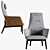 Elegant Comfort: Qing High Upholstered Chair Set 3D model small image 2