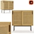 Vintage Style WASKA Wardrobe with Wicker Sliding Doors 3D model small image 1