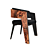 Elegant Walnut Dining Chair 3D model small image 1