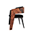 Elegant Walnut Dining Chair 3D model small image 2