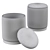 Gray Velvet Storage Ottomans - Set of 2 3D model small image 4