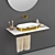 Horizon Washbasin: Gold-White & Silver-White 3D model small image 2