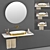 Horizon Washbasin: Gold-White & Silver-White 3D model small image 5