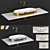 Horizon Washbasin: Gold-White & Silver-White 3D model small image 7