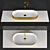 Horizon Washbasin: Gold-White & Silver-White 3D model small image 8