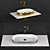 Horizon Washbasin: Gold-White & Silver-White 3D model small image 10