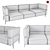 Realistic 3D Sofa Model 3D model small image 3