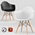 Eames DAW: Iconic Chair with PP Plastic and Wood-Metal Legs 3D model small image 1