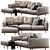 Newport Chaise Sectional Sofa 3D model small image 1