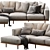 Newport Chaise Sectional Sofa 3D model small image 4