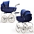 Elegant Inglesina Navy Pram 3D model small image 1