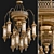 Elegant Moroccon Gold Chandelier 3D model small image 1