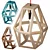 Wooden Geometric Ceiling Light 3D model small image 2