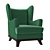 Elegant Oksford Armchair 3D model small image 1