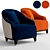Turri Jolly Armchair: Elegant, Comfortable, and Stylish 3D model small image 1