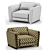 Contemporary Italian Single Sofa 3D model small image 3