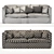 Vintage Gray Sofa: 98x248x87cm 3D model small image 3