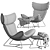 Modern BoConcept Imola Chair & Footstool 3D model small image 5